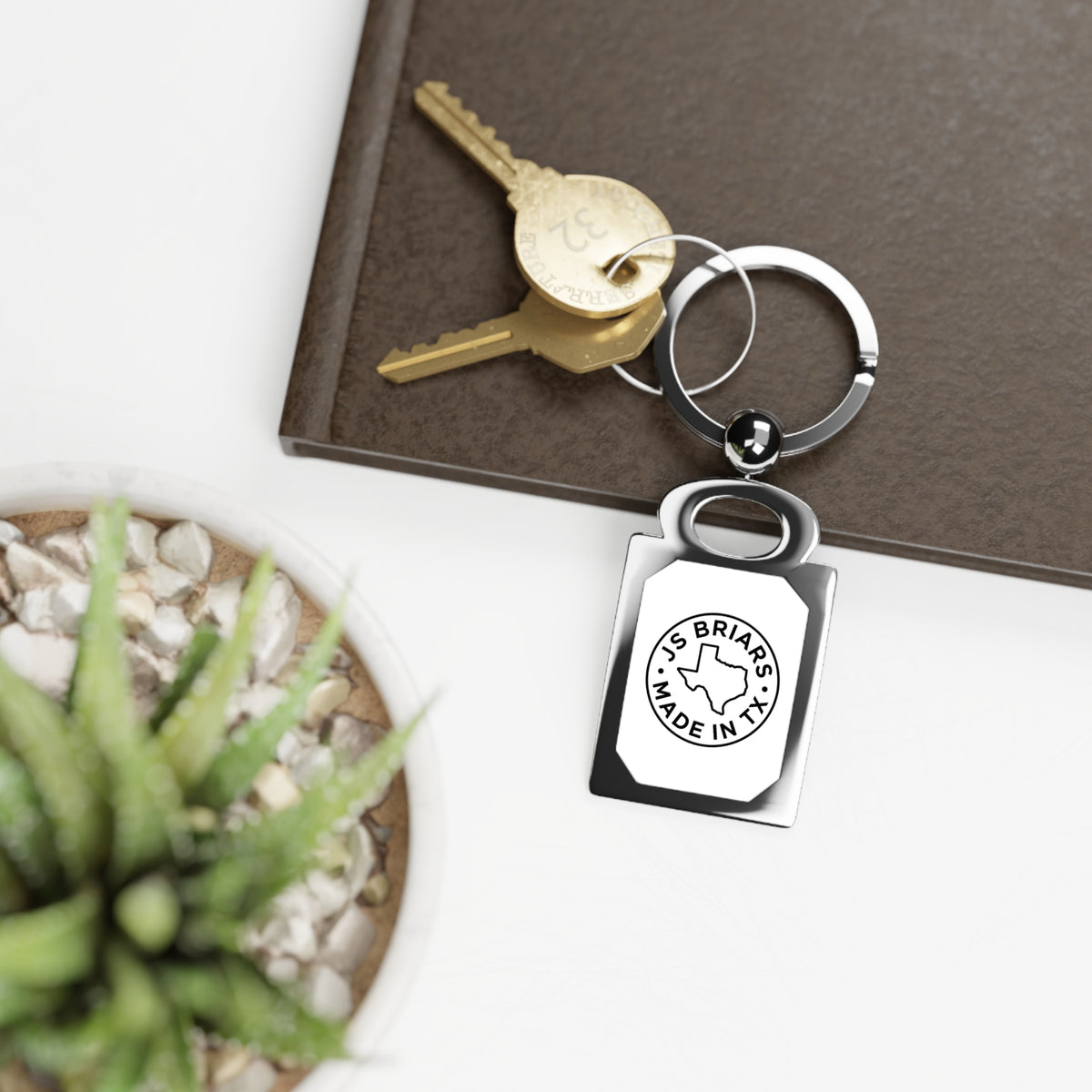 Rectangle Photo Keyring — Custom Engraved Photo Keychain (Made in TX)